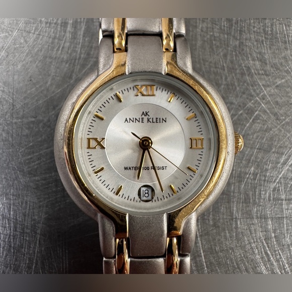 Anne Klein Days Date Wrist Watch Calendar Window Two Tone Bracelet New Battery - Picture 3 of 9